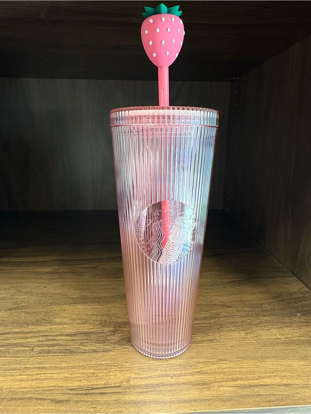 Starbucks Pink Cup Strawberry Top Straw